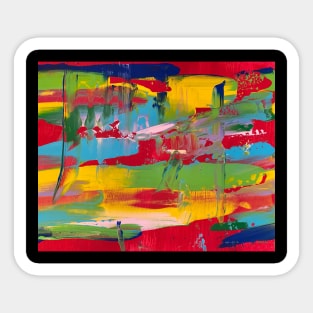 Red Abstract Smeared Painting Sticker